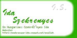 ida szekrenyes business card